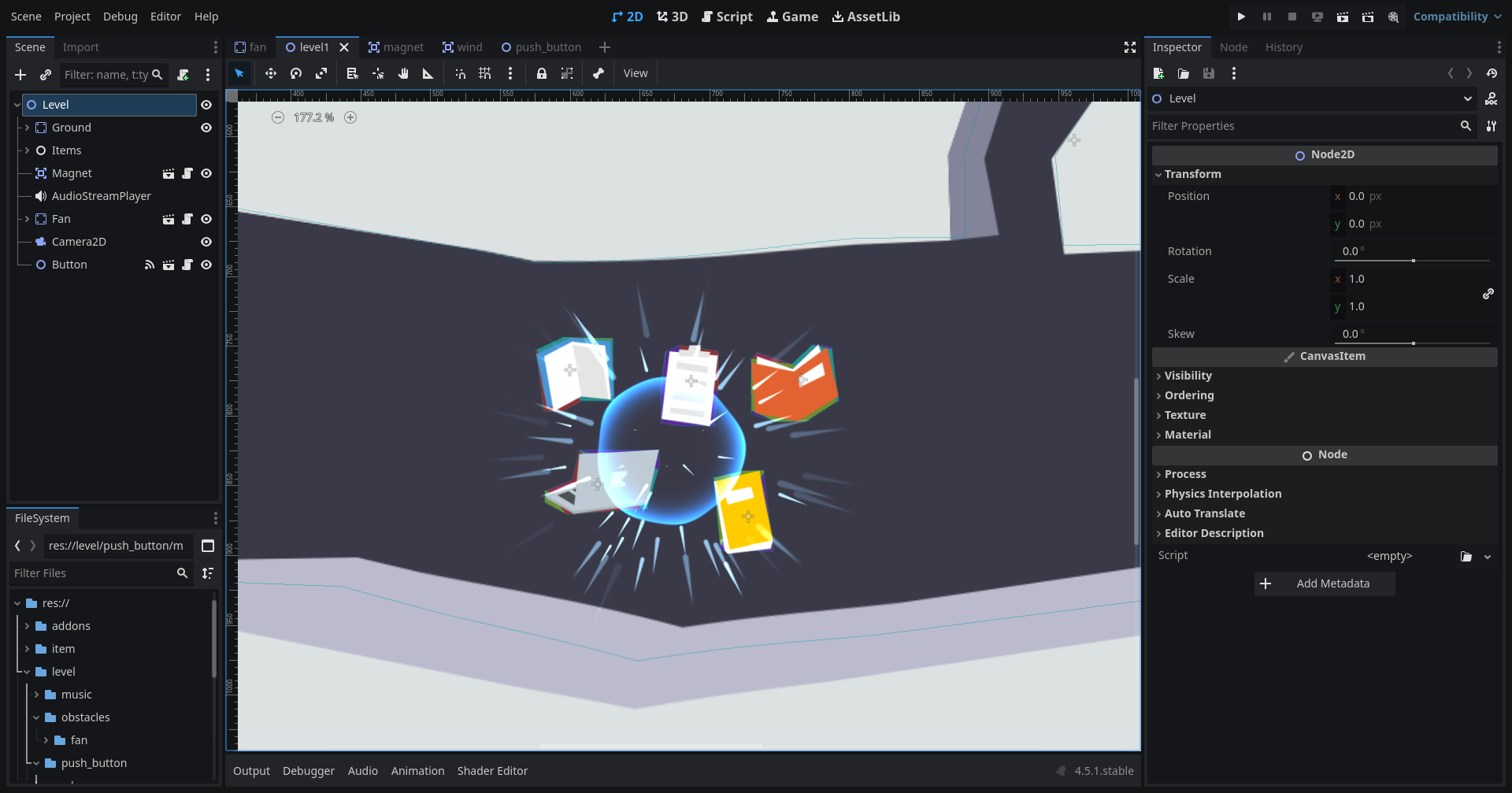 Aperçu de l’éditeur de Godot