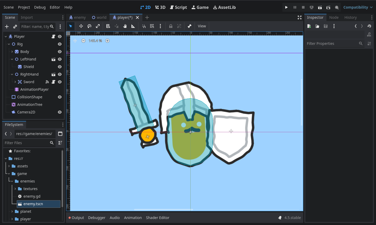 Capture d’écran de l’éditeur